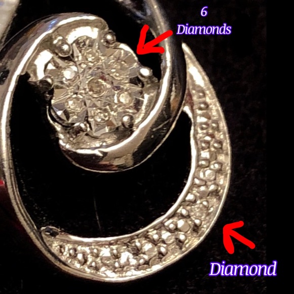 Sterling silver diamond pendent - Picture 3 of 17